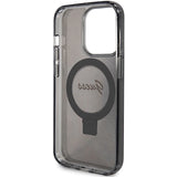 Guess Ring Stand Script Glitter MagSafe-hylster til iPhone 15 Pro Max - sort