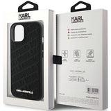 Karl Lagerfeld Quilted K Pattern case for iPhone 15 Plus / 14 Plus - black