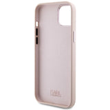 Karl Lagerfeld Silicone Choupette Metal Pin Case for iPhone 15 Plus / 14 Plus - Pink