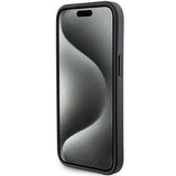 Karl Lagerfeld Gripstand Saffiano Choupette Pins case for iPhone 15 - black
