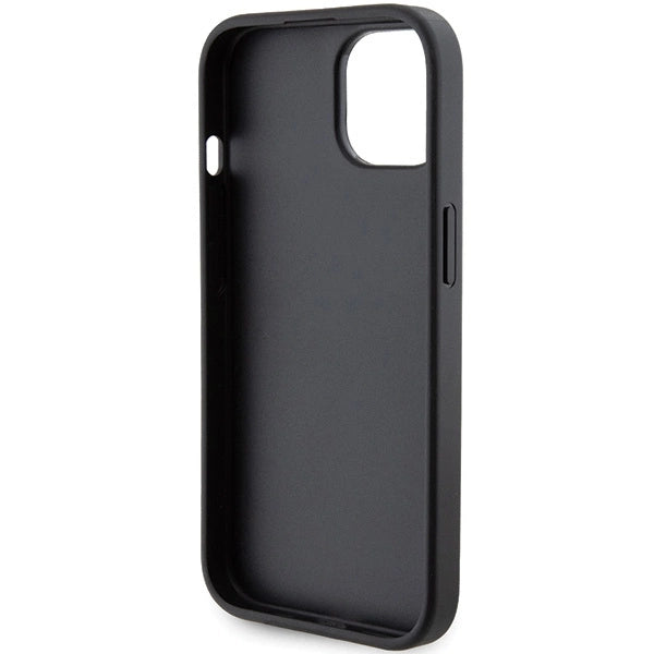 Karl Lagerfeld Gripstand Saffiano Choupette Pins case for iPhone 15 - black
