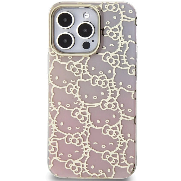 Hello Kitty IML Gradient Electrop Crowded Kitty Head Case for iPhone 14 Pro - Pink