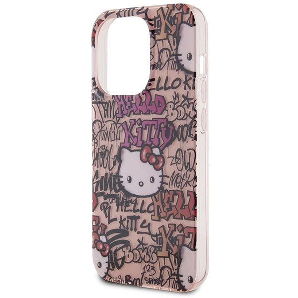 Hello Kitty IML Tags Graffiti case for iPhone 14 Pro - pink