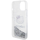 Hello Kitty Liquid Glitter Charms Kitty Head case for iPhone 14 - silver
