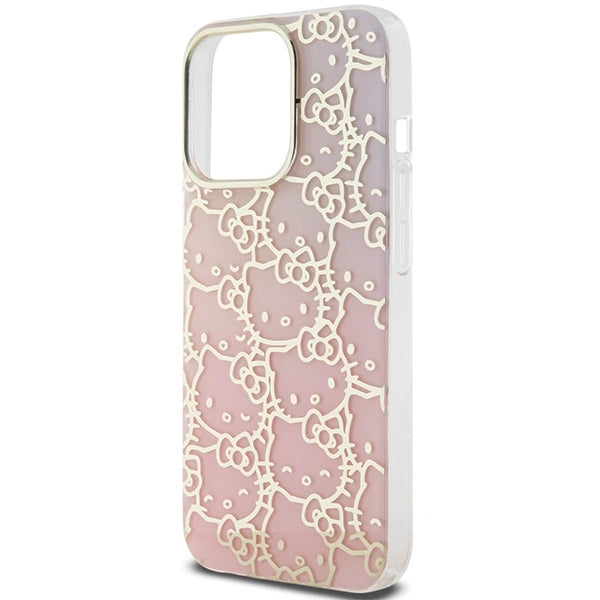 Hello Kitty IML Gradient Electrop Crowded Kitty Head Case for iPhone 14 Pro Max - Pink