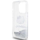 Hello Kitty Liquid Glitter Charms Kitty Head case for iPhone 14 Pro Max - silver