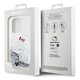 Hello Kitty Liquid Glitter Charms Kitty Head case for iPhone 14 Pro Max - silver