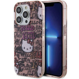 Hello Kitty IML Tags Graffiti case for iPhone 15 Pro - pink