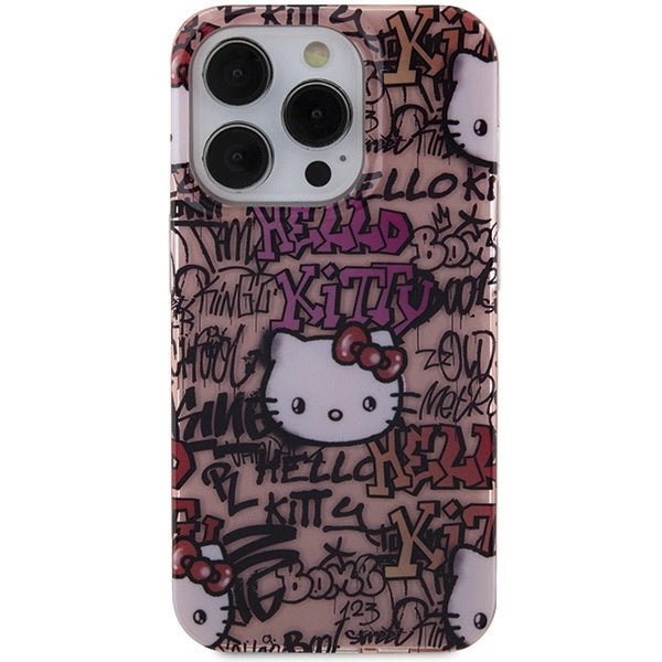 Hello Kitty IML Tags Graffiti case for iPhone 15 Pro Max - pink
