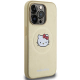 Hello Kitty Leather Kitty Head MagSafe case for iPhone 14 Pro Max - gold