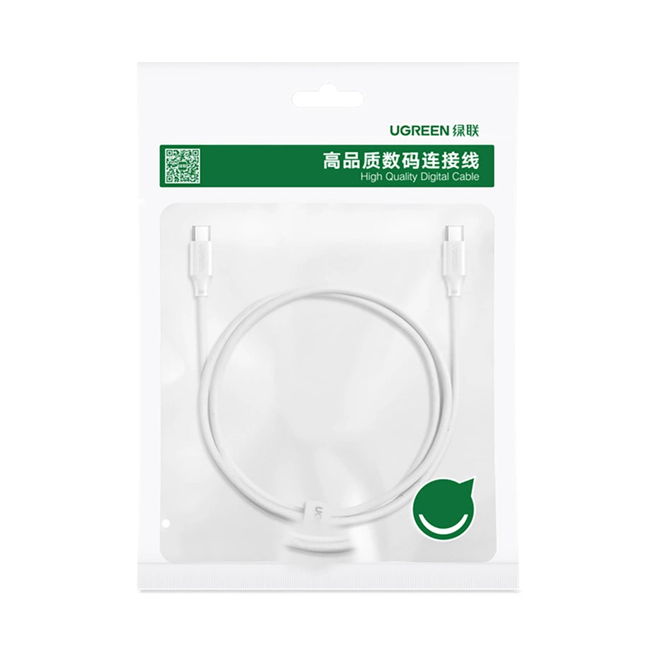 Ugreen US562 USB-C - USB-C PD QC kabel 100W 480Mb/s 1m - hvid