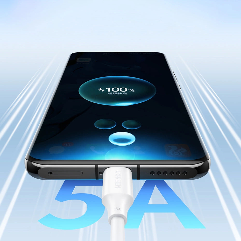 Ugreen US562 USB-C - USB-C PD QC kabel 100W 480Mb/s 1m - hvid