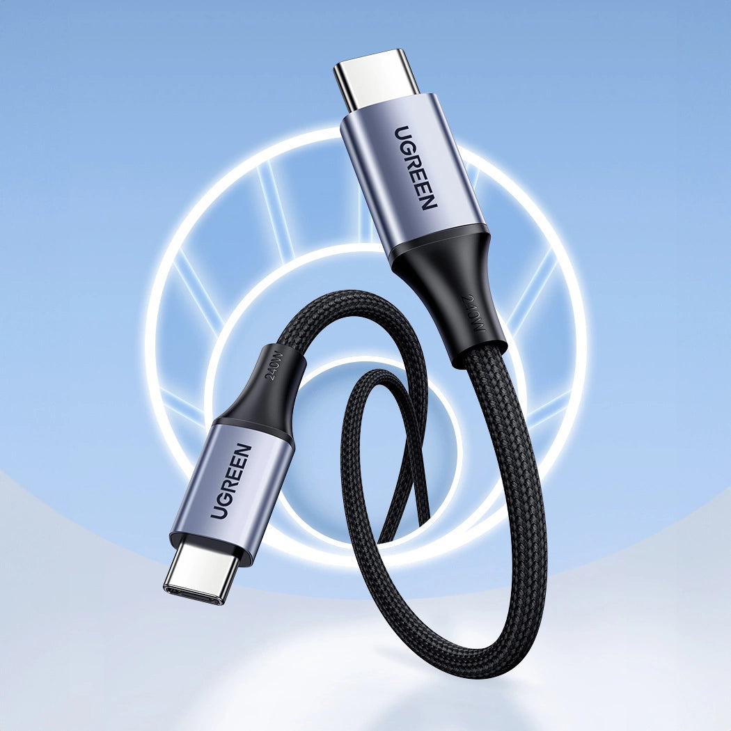 Ugreen US535 USB-C / USB-C PD kabel 240W 5A 1m - grå
