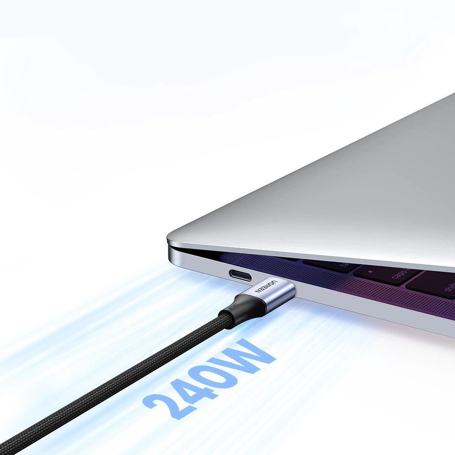 Ugreen US535 USB-C / USB-C PD kabel 240W 5A 1m - grå