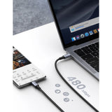 Grøn US316 USB-C / USB-C kabel 480Mb/s 5A 0,5m - Grå