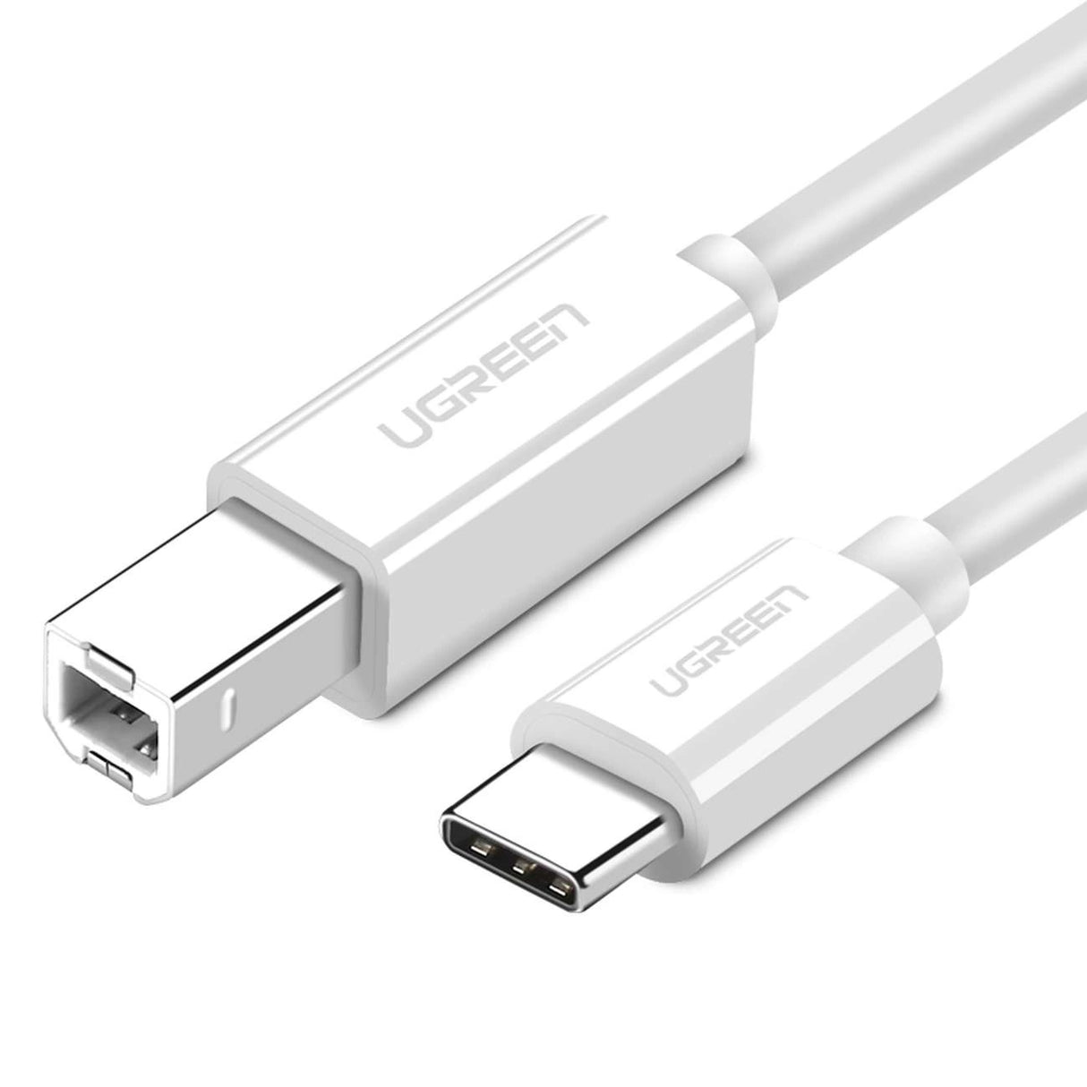 Ugreen US241 USB-C / USB-B 2.0 Kabel til scanner Printer 1,5 m - Hvid