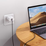 Grøn US323 vinklet USB-C - USB-C PD QC kabel 60W 3A 2m - sort