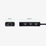 Ugreen 20264 RJ45 / USB-A 10/100Mbps HUB netværksadapter 3x USB-A 2.0 - sort