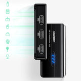 Ugreen 20264 RJ45 / USB-A 10/100Mbps HUB netværksadapter 3x USB-A 2.0 - sort