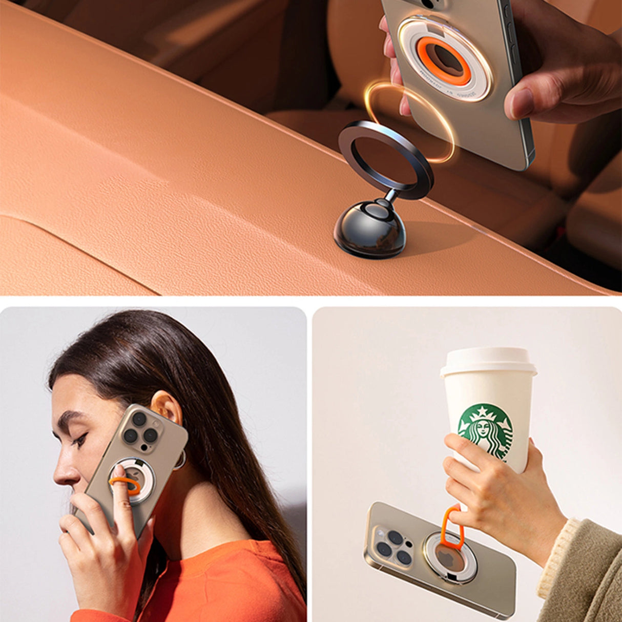 Joyroom JR-ZS383 MagSafe magnetisk telefonholder - orange