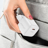 Acefast A73 Mini PD 20W GaN vægoplader + USB-C kabel - hvid
