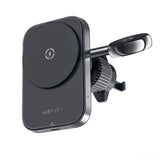 Acefast D18 bilholder med MagSafe / Qi induktiv oplader + USB-A USB-C kabel - sort