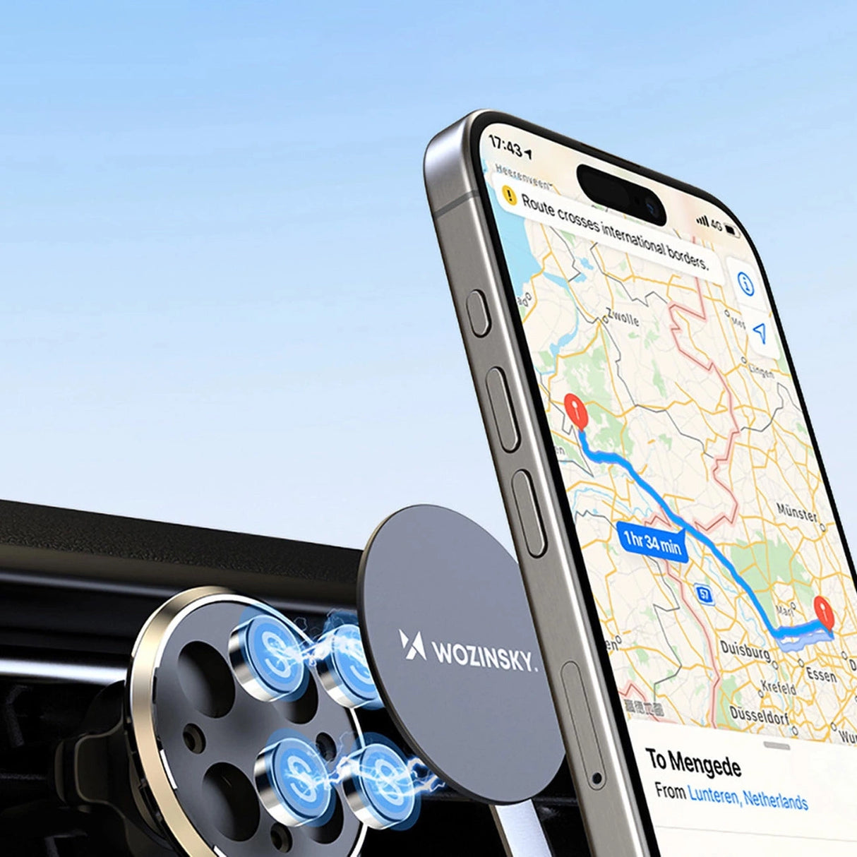 Wozinsky WUMKO magnetisk telefonholder til billuftventil - sort