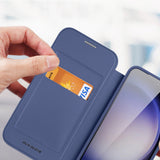 Dux Ducis Skin X Pro case for Samsung S24+ with magnetic ring and flap - blue