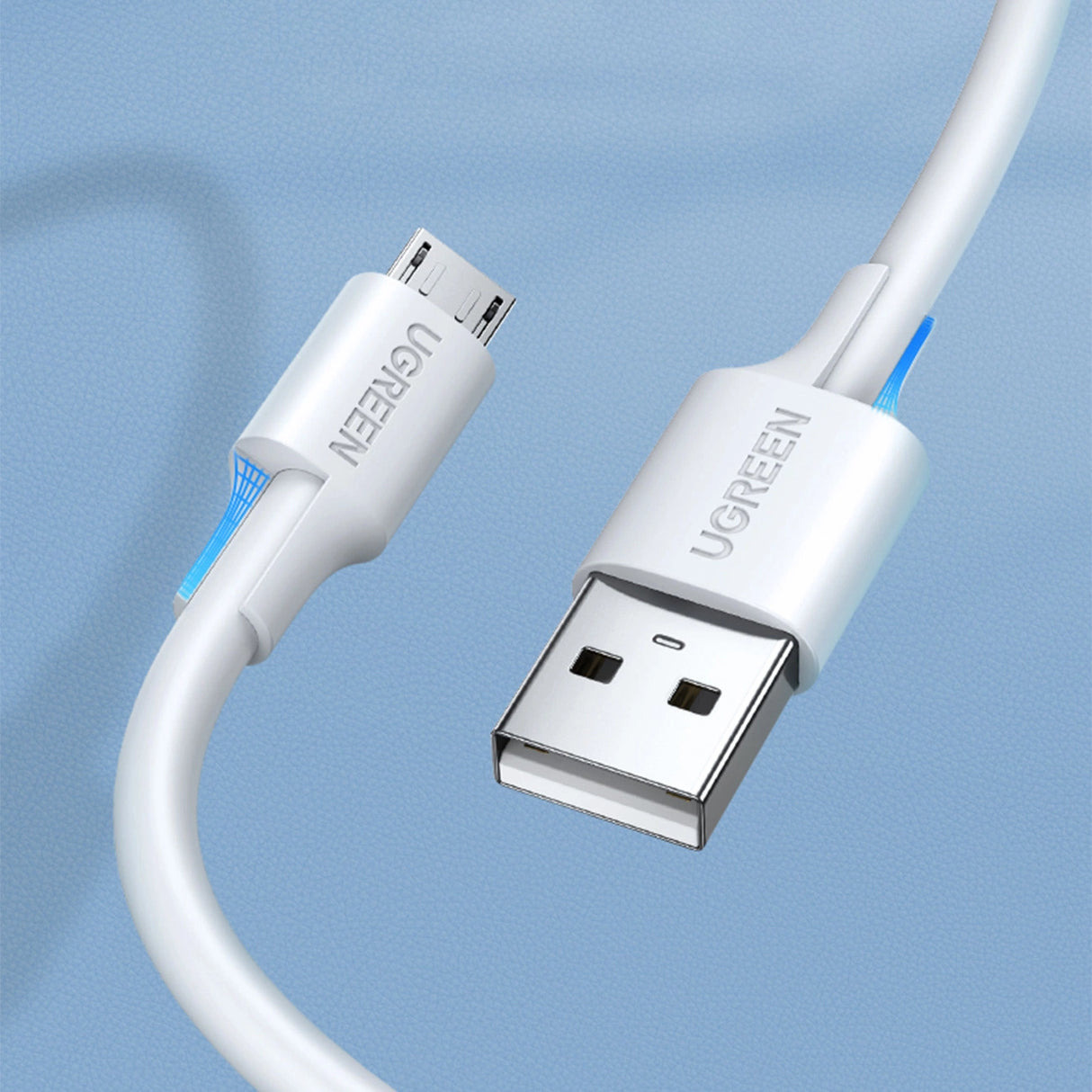 Grøn US289 60141 micro USB / USB-A kabel 1m - hvid
