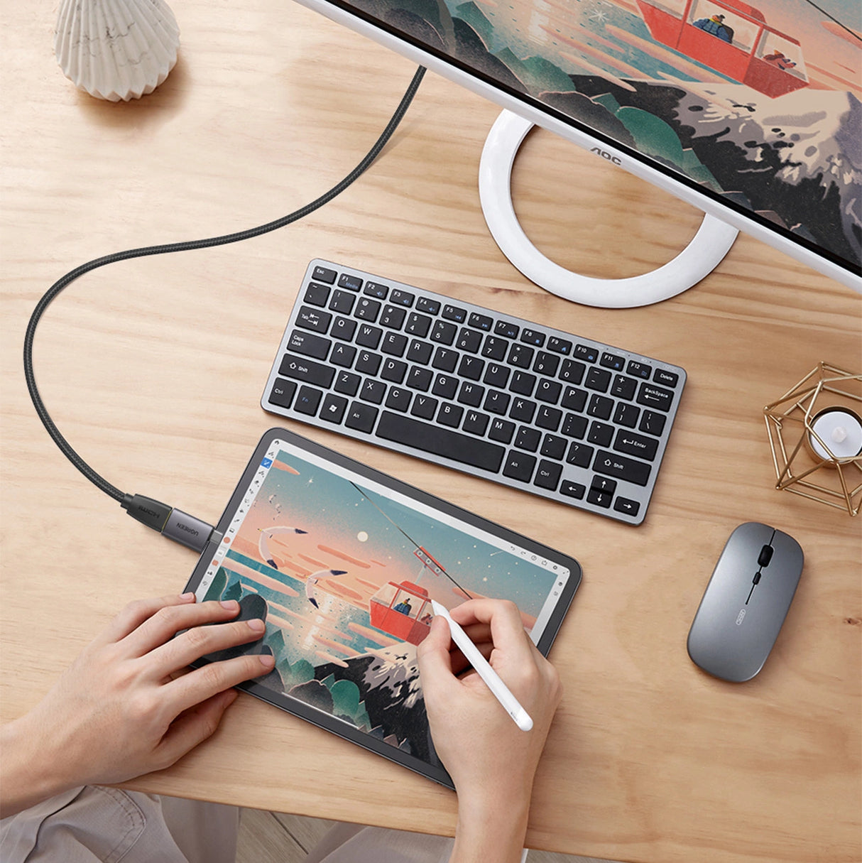 Ugreen US320 USB-C HDMI-adapter - grå