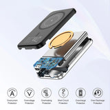 Choetech B655 mini trådløs magnetisk powerbank 5000mAh - sølv