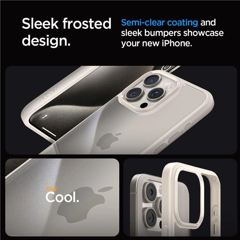 Spigen Ultra Hybrid iPhone 15 Pro Case - Naturligt titanium