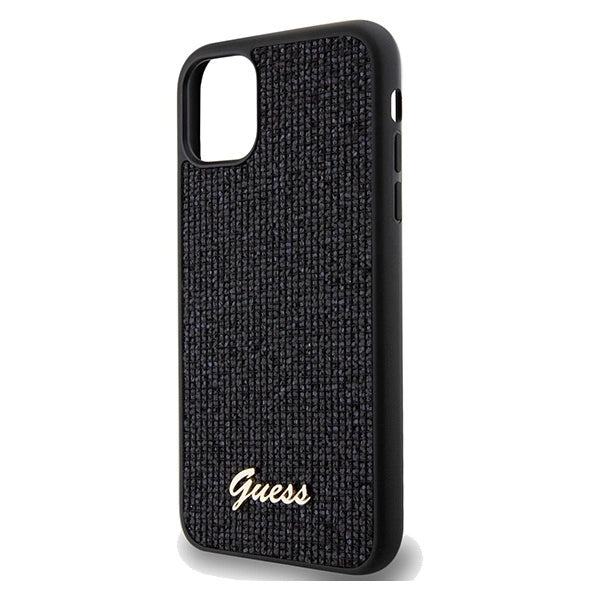 Guess Disco Metal Script-hylster til iPhone 11 / Xr - sort