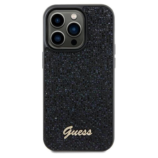 Guess Disco Metal Script-hylster til iPhone 13 Pro / 13 - sort