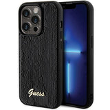 Guess Sequin Script Metallæske til iPhone 13 Pro / 13 - sort