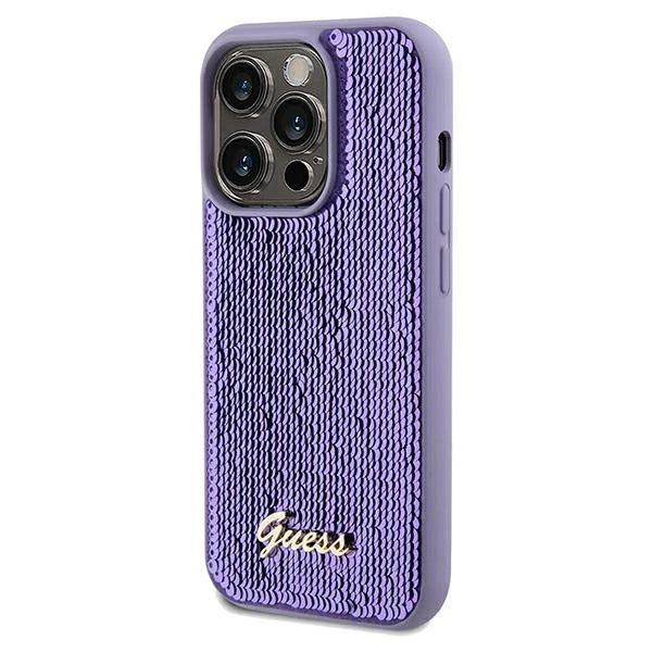 Guess Sequin Script Metallæske til iPhone 13 Pro Max - lilla