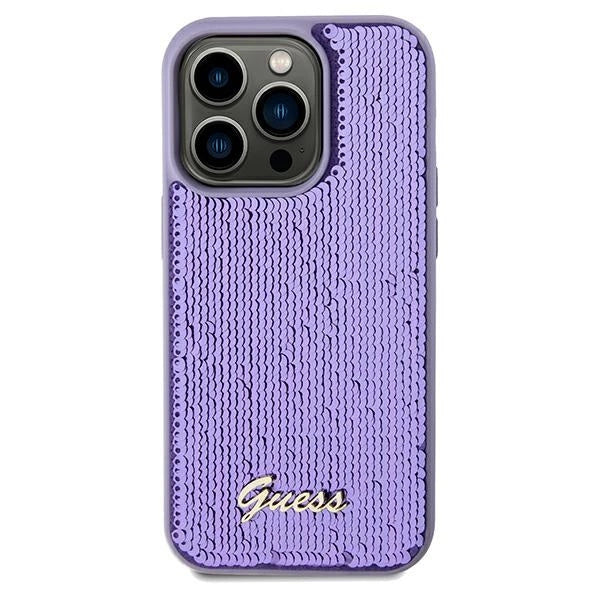 Guess Sequin Script Metallæske til iPhone 13 Pro Max - lilla