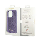 Guess Sequin Script Metallæske til iPhone 13 Pro Max - lilla