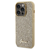 Guess Disco Metal Script-hylster til iPhone 14 Pro - guld