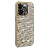 Guess Disco Metal Script-hylster til iPhone 14 Pro - guld