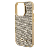 Guess Disco Metal Script-hylster til iPhone 14 Pro - guld