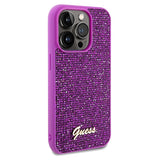 Guess Disco Metal Script-hylster til iPhone 14 Pro - fuchsia