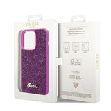 Guess Disco Metal Script-hylster til iPhone 14 Pro - fuchsia