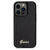 Guess Sequin Script Metallæske til iPhone 14 Pro - sort