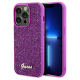 Guess Disco Metal Script-hylster til iPhone 14 Pro Max - fuchsia