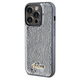 Guess Sequin Script Metallæske til iPhone 14 Pro Max - sølv