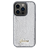 Guess Sequin Script Metallæske til iPhone 14 Pro Max - sølv