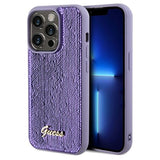 Guess Sequin Script Metallæske til iPhone 14 Pro Max - lilla