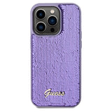 Guess Sequin Script Metallæske til iPhone 14 Pro Max - lilla