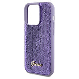 Guess Sequin Script Metallæske til iPhone 14 Pro Max - lilla
